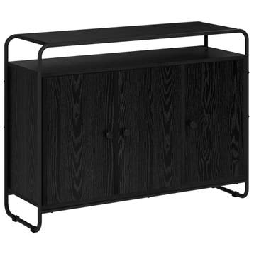 vidaXL Dressoir Zwart eiken 102 x 35 x 75 cm Bewerkt hout, Verzenden