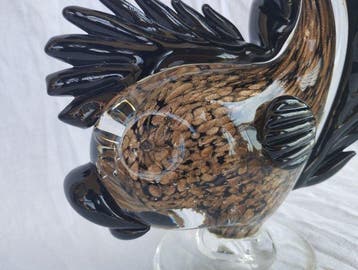 sculptuur, Pesce Avventurina Marina - 27 cm - Muranoglas, Antiek en Kunst