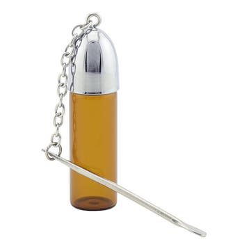 Spoon on Vial Brown Glass     Large, Verzamelen, Verzenden, Nieuw