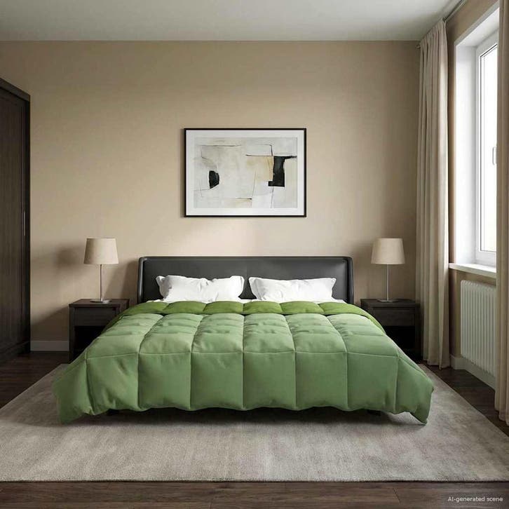 vidaXL Winter Duvet Gekwilt Groen 240 x 260 cm Microvezel, Huis en Inrichting, Slaapkamer | Beddengoed, Nieuw, Verzenden