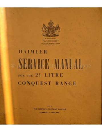 1956 DAIMLER 2½ LITRE CONQUEST WERKPLAATSHANDBOEK ENGELS