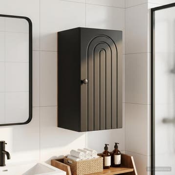 vidaXL Badkamer wandkast ALKMAAR Zwart 30 x 31 x 59 cm, Verzenden