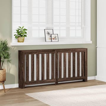 vidaXL Radiator Cover Bruin eiken Bewerkt hout, Doe-het-zelf en Bouw, Verzenden, Nieuw