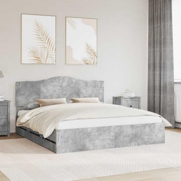 vidaXL Bedframe met lade Betongrijs 180 x 200 cm, Huis en Inrichting, Slaapkamer | Bedden, Verzenden, Nieuw