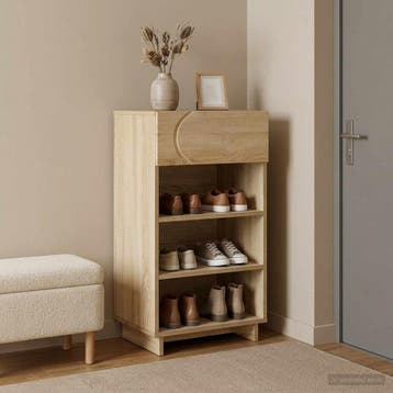 vidaXL schoenenkast 48 x 38 x 87,5 cm bewerkt hout Sonoma, Verzenden, Nieuw