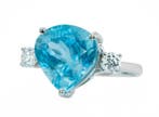 Bague - 14 carats Or blanc, Santa Maria bleu - 6.01ct. tw.