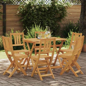 vidaXL Bistrostoelen voor buiten 6 st Naturel Massief Acacia, Tuin en Terras, Tuinstoelen, Verzenden, Nieuw