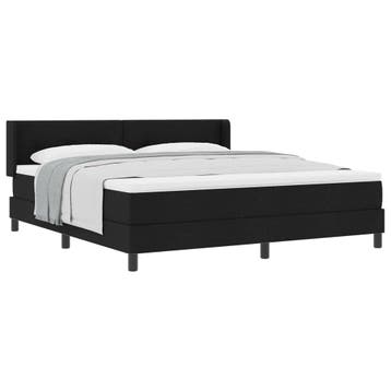 vidaXL Boxspring bed met hoofdeinde Zwart 200 x 180 cm Stof, Verzenden