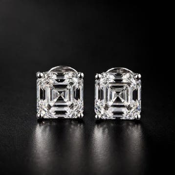 Oorstekers - 18 karaat Witgoud - 4.11ct. tw. Diamant