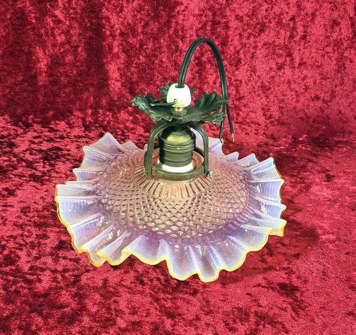Deckenlampe um 1900 - Lamp - Glas, Messing, Antiek en Kunst, Kunst | Designobjecten