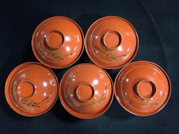 Wajima lacquerware / Japanese Vintage Wooden Bowl / Set of 5