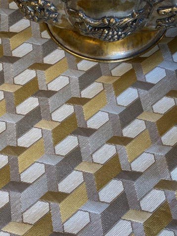 san leucio - Luxe damast tafellaken goud, art déco, Wiener