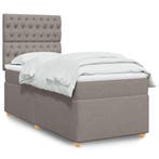 vidaXL Boxspring met matras stof taupe 80x200 cm, Verzenden, Nieuw