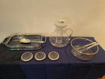 Schaal - Kristal, Glas, zilvergeplateerd, Marinex voor de