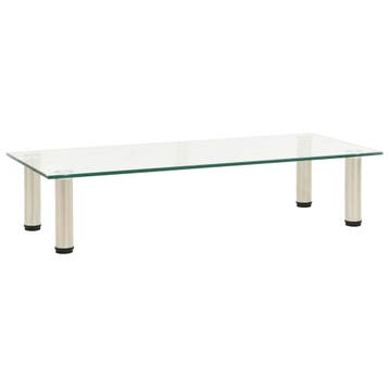 vidaXL Tv-meubel 80x35x17 cm gehard glas transparant, Verzenden, Nieuw