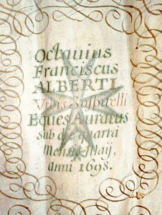 Papa Innocenzo XII - Diploma conferito da Alessandro Sforza, Antiek en Kunst, Antiek | Boeken en Manuscripten