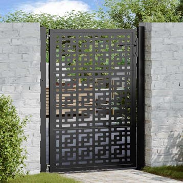 vidaXL Poort met kruisontwerp 100x125 cm staal zwart, Verzenden, Nieuw