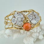 Koraal - Zilver, Verguld - Armband - Cameos en Koraal, Antiek en Kunst