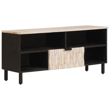 vidaXL TV Kast Witte Was Afwerking 100 x 33 x 46 cm Massief, Verzenden, Nieuw