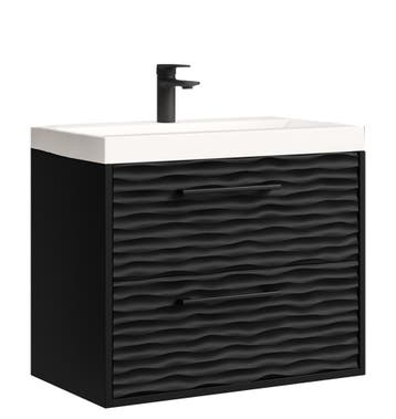 Badkamermeubel Etna 60cm mat zwart Badmeubel met wastafel, Maison & Meubles, Verzenden