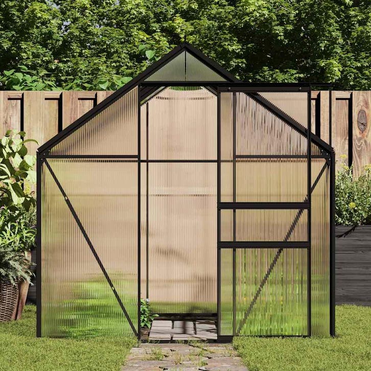 vidaXL Tuinkas met basisframe 4,75 m² aluminium, Tuin en Terras, Kassen, Nieuw, Verzenden