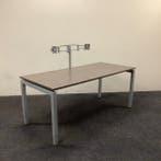 bureau 180x80 cm, hoogte verstelbaar, vv dubbele monitorarm,