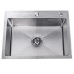 Lendo Online Évier Inox Argent 59×44 Trou de Robinet, Maison & Meubles