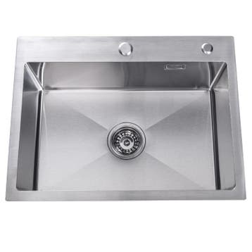 Lendo Online Évier Inox Argent 59×44 Trou de Robinet