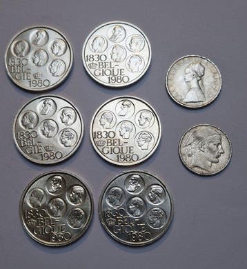 België, Italië. Lot de 8 pièces (Zonder minimumprijs)