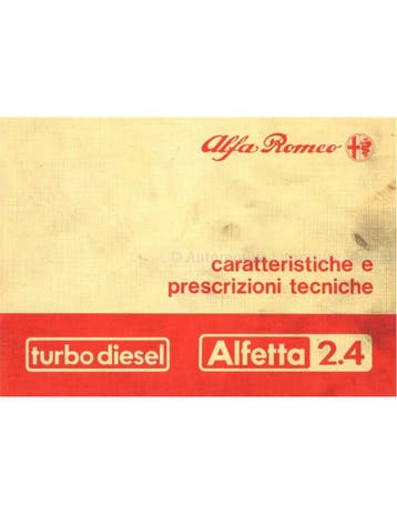 1983 ALFA ROMEO ALFETTA 2.4 TURBO DIESEL KARAKTERISTISCHE