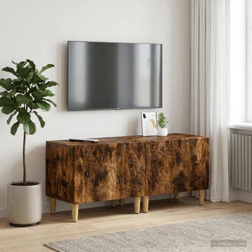 vidaXL Tv-meubel Gerookt eiken Bewerkt hout, Verzenden