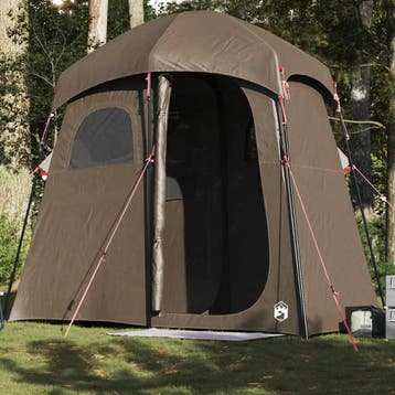 vidaXL Douchetent 2-persoons waterdicht bruin, Caravanes & Camping, Tentes, Verzenden