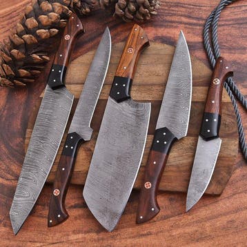 Keukenmes - Chefs knife - hout, hars en handgemaakt