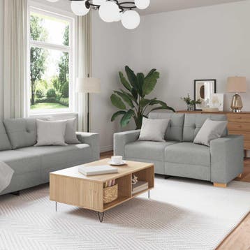 vidaXL bank / zetel 2 st Wolkgrijs Linnenmix Stoffen, Verzenden