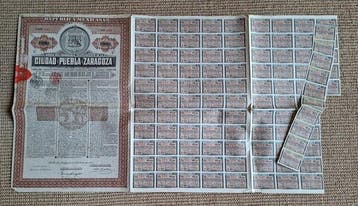 Mexico. Zargoza - Staatslening 1000 Pesos 1910 (Zonder
