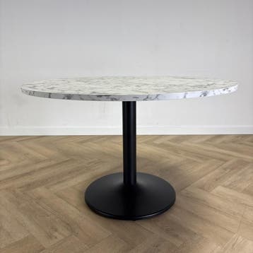 ronde vergadertafel / eetkamertafel Ø 120 cm, zwart - marmer, Gebruikt, Bureau