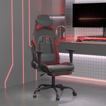 vidaXL Massage gamestoel met voetensteun kunstleer zwart en, Verzenden