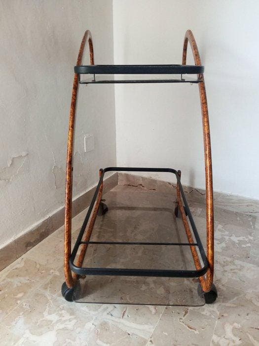 Chariot de service - Aluminium - Chariot de service,, Antiquités & Art, Art | Objets design