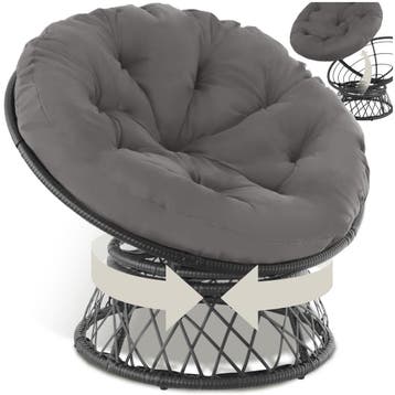 Wicker fauteuil Gargano draaibaar - zwart, Verzenden