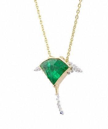 Pendentif - 14 carats Or jaune - 2.54ct. tw. Émeraude -