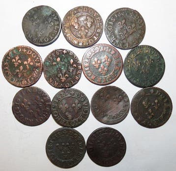 Frankrijk. Lot de 13 doubles tournois différents (Henri III