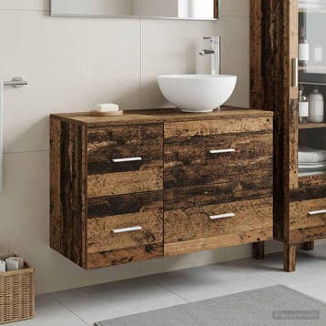 vidaXL Badkamermeubel Set 2 pcs Oud hout Bewerkt hout, Verzenden