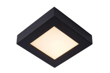 Lucide BRICE-LED - Badkamerlamp zwart 17cm vierkant dimbaar, Verzenden, Nieuw