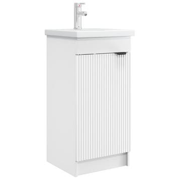 vidaXL Badkamer Vanity met Wastafel Wit 42 x 40 x 84,5 cm, Verzenden, Nieuw