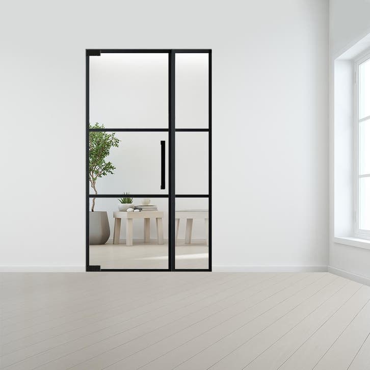 Steel look deur XL met zijlicht zonder kozijn, Doe-het-zelf en Bouw, Deuren en Vliegenramen, Nieuw, Verzenden