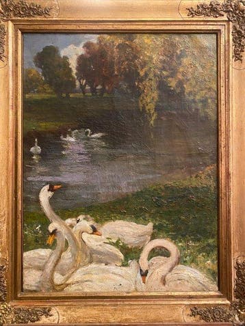 Luigi Rossi (1853-1923) - La guardiana dei cigni