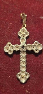 Crucifix - Or 19,2 ct, Argent 833 - 1920-1930, Antiquités & Art