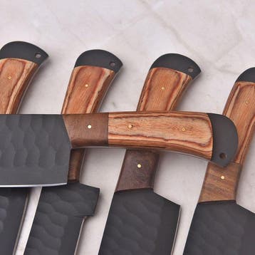 Keukenmes - Chefs knife - hout, hoogwaardig staal met