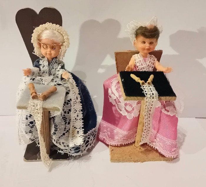 Galba - Poupée Doll Celluloid Sleepy Eyes, and Lace makers., Antiquités & Art, Antiquités | Jouets