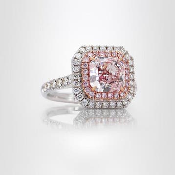 Ring - 18 karaat Witgoud, Roségoud - 2.60ct. tw. Roze, Nieuw
